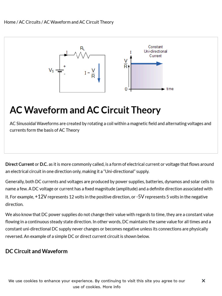 1 AC Waveform and AC Circuit Theory of Sinusoids | PDF | Root Mean ...
