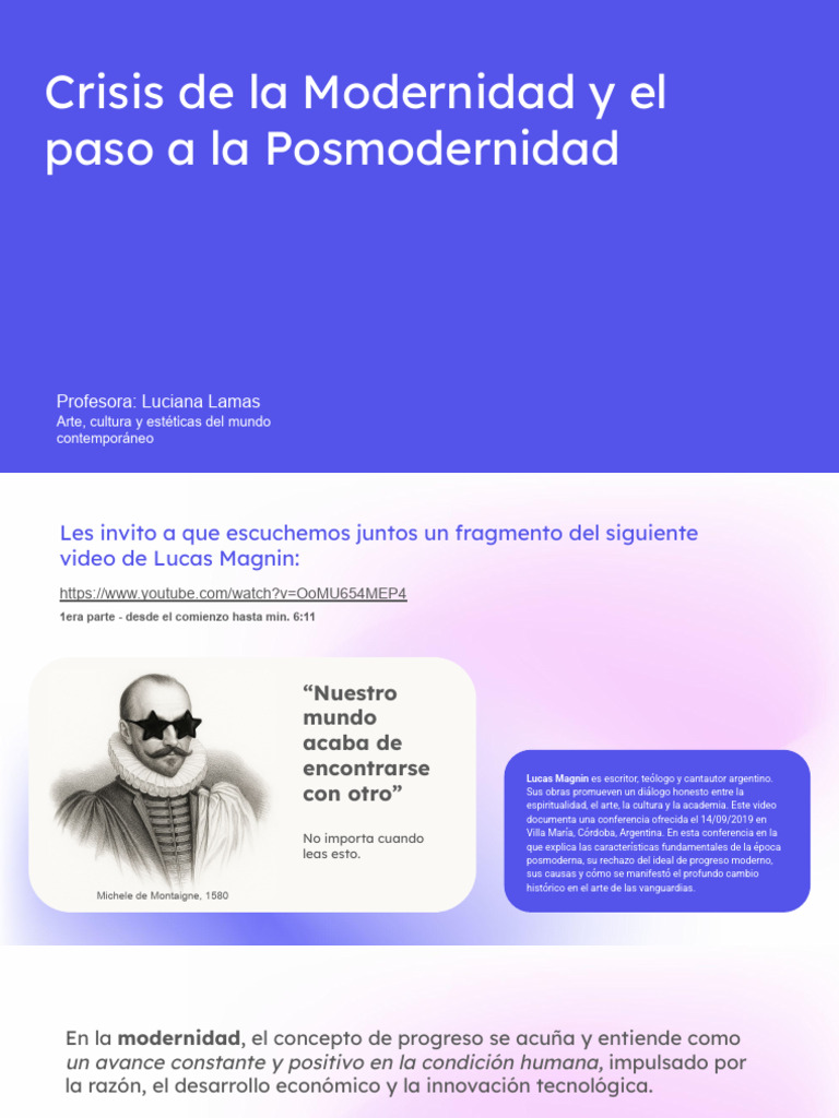 Crisis de La Modernidad y El Paso A La Posmodernidad | PDF