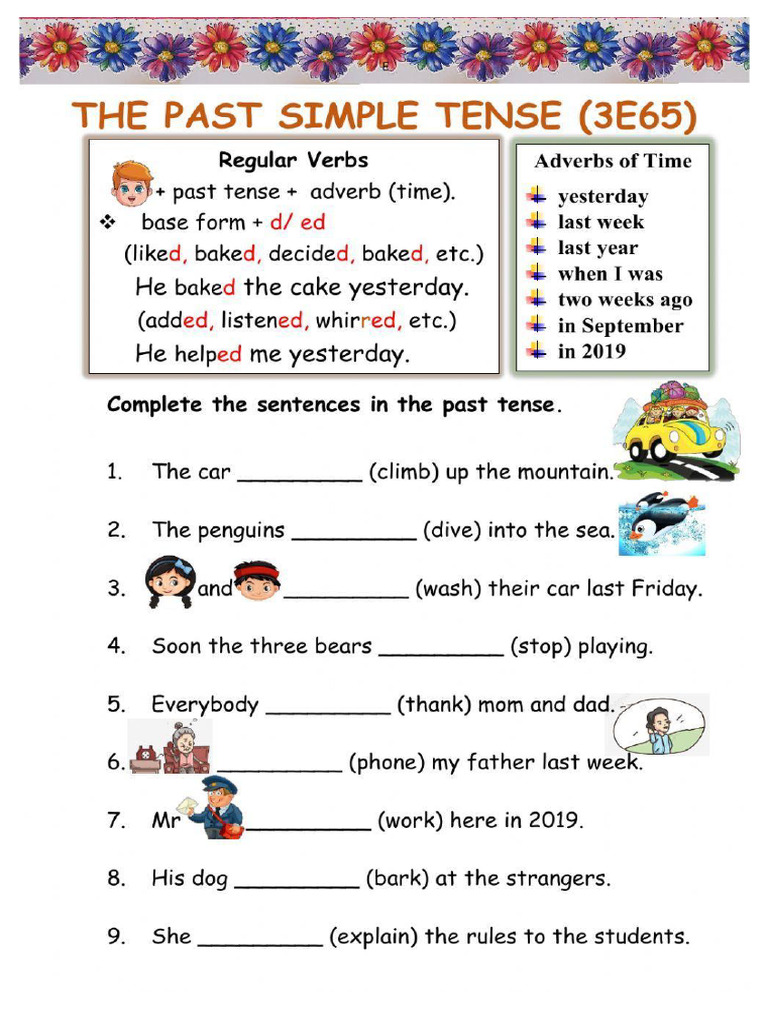 Simple Past Regular Irregular Verbs | PDF