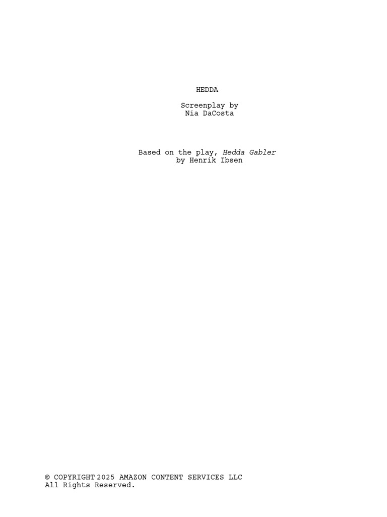 Hedda Final Script | PDF