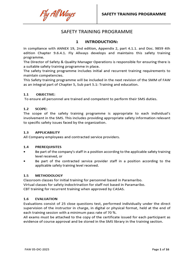Safety Training Programme | PDF | Safety | Risk
