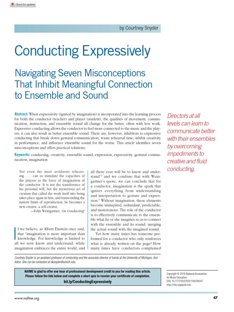 Snyder - 2016 - Conducting Expressively Navigating Seven Misconce | PDF ...