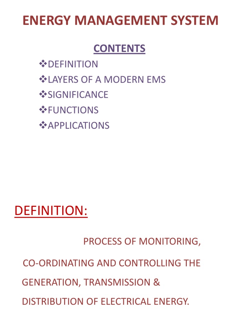 Energy Management System Overview | PDF