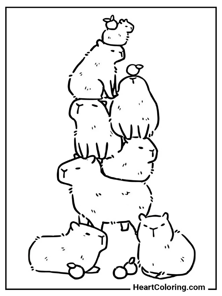 15 Huge Pyramid Capybara Coloring Pages | PDF