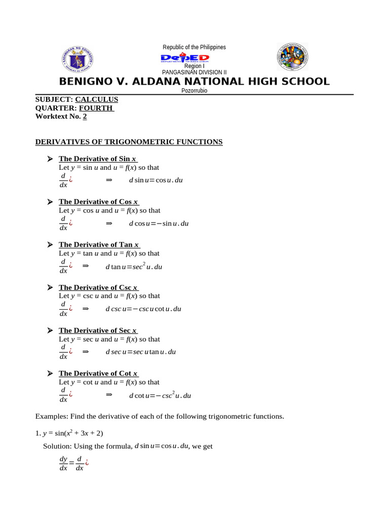 Calculus q4 Worktext 2 Students | PDF | Mathematical Objects ...