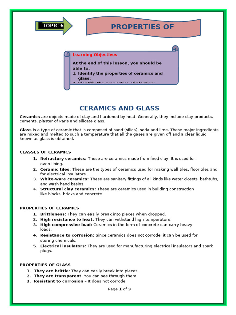 10 Lesson 6 Properties of Materials 21762477275 | PDF | Natural Rubber ...