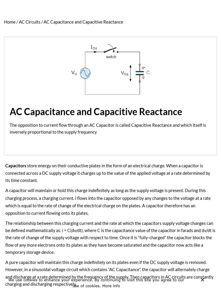 8 AC Capacitance and Capacitive Reactance in AC Circuit | PDF ...