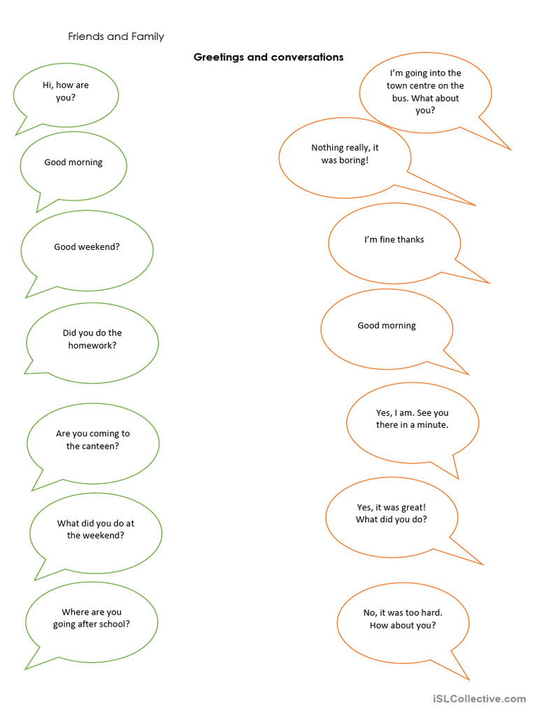 Greetings Matching Exercise | PDF