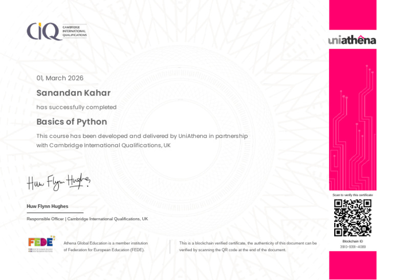 Certificate of Python | PDF