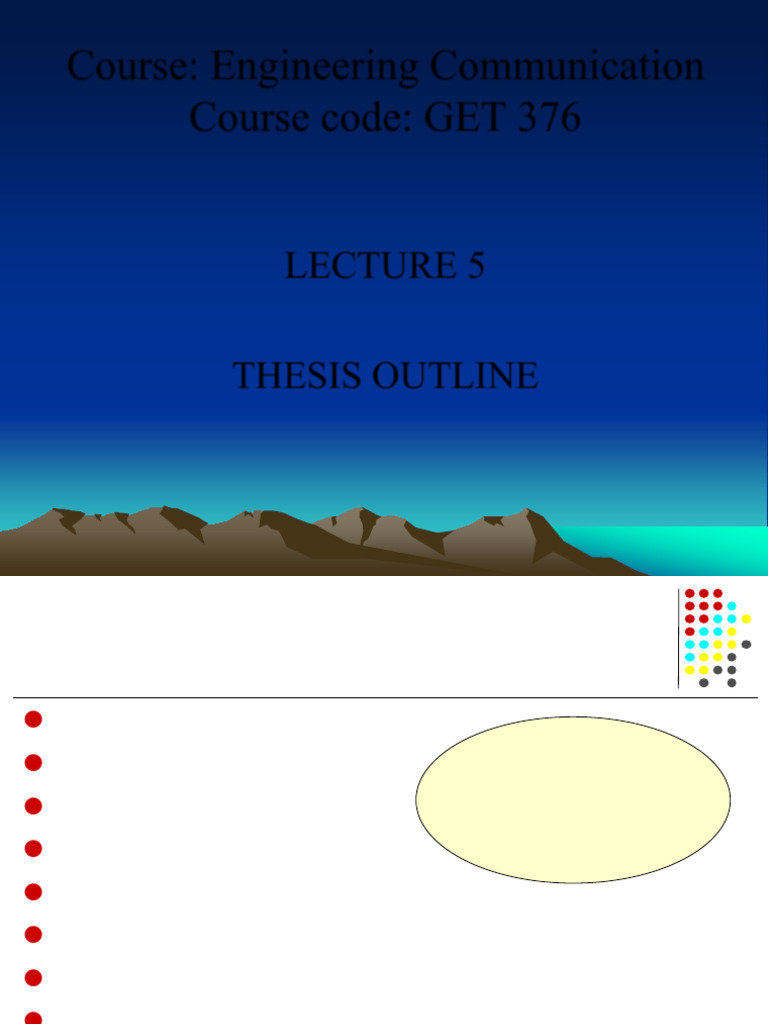 Lect 5 - Thesis Outline | PDF