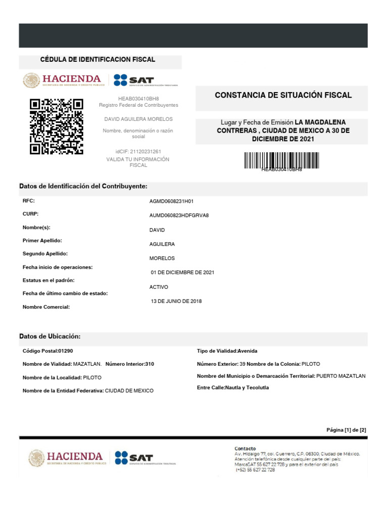 RFC Ya Corregído - 20260303 - 214932 - 0000 | PDF | Gobierno