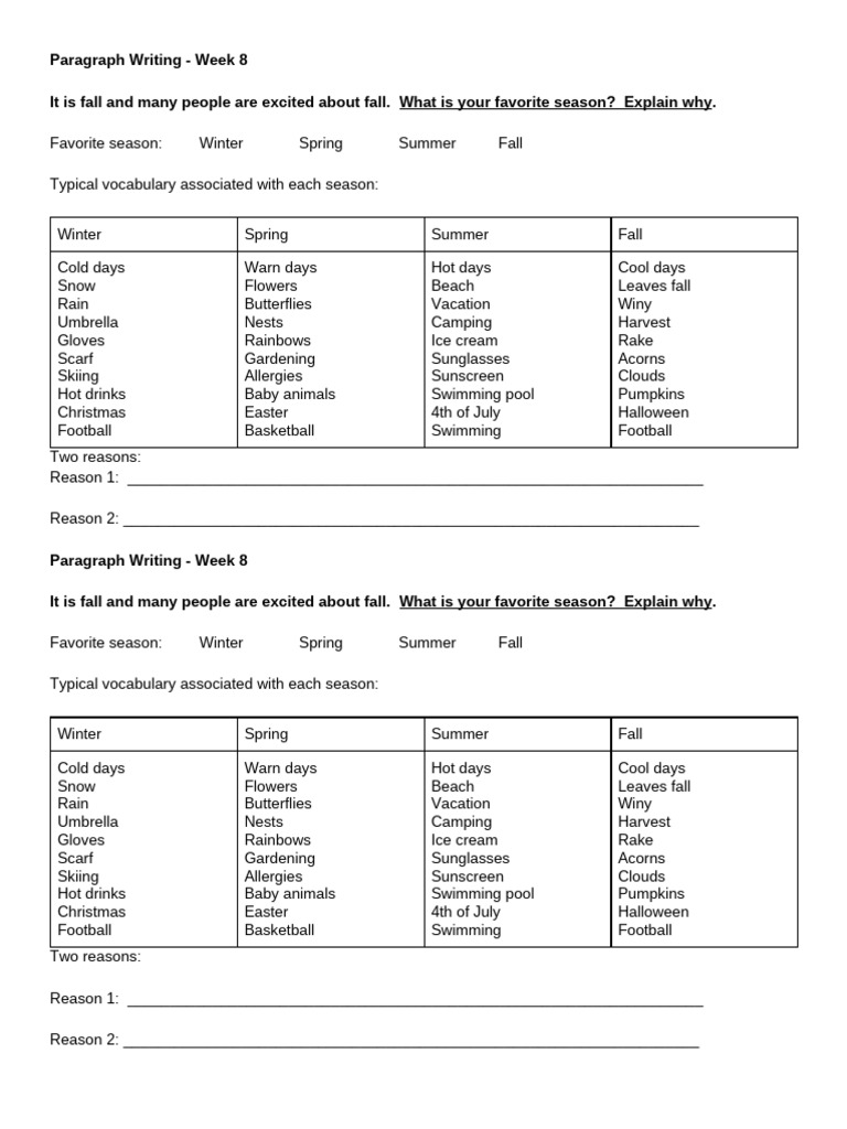 Paragraph Writing - Week 8 | PDF