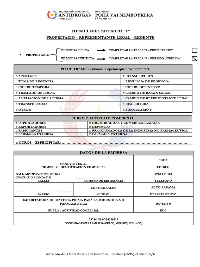 Formulario A Apertura y Re-Inscripcion-1 | PDF | Documento de identidad ...