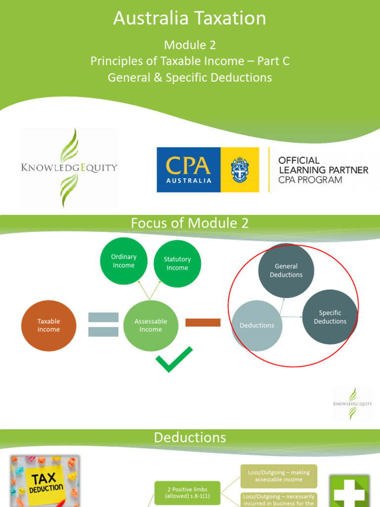 AT Module 2 Webinar Part C General and Specific Deductions Candidate ...