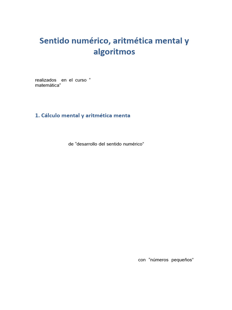 Barba-Calvo_Sentido numerico, aritmética mental y algoritmos | PDF ...