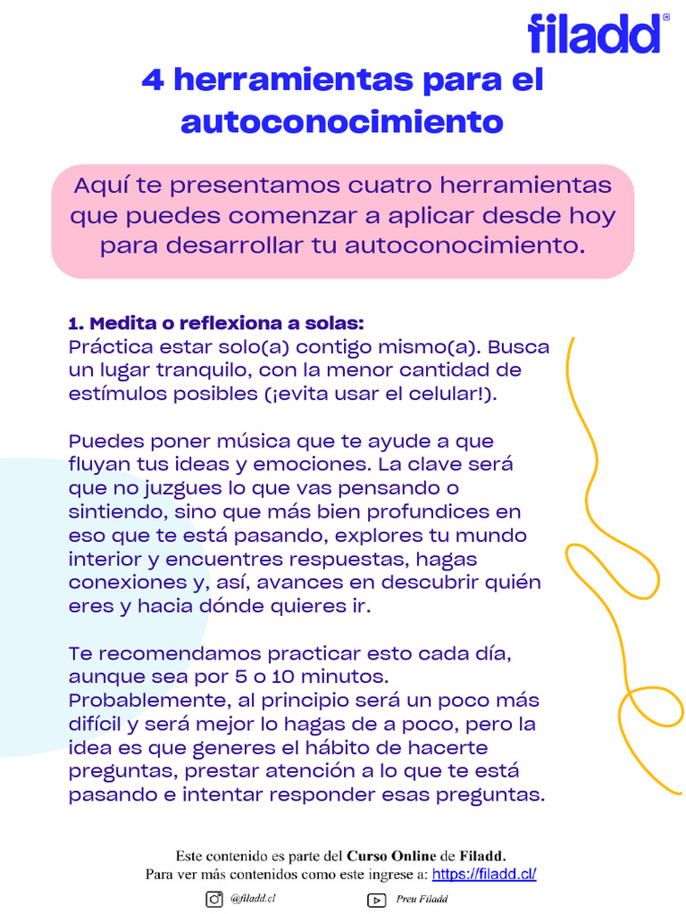 4 Herramientas para El Autoconocimiento | PDF | Ciencias del ...