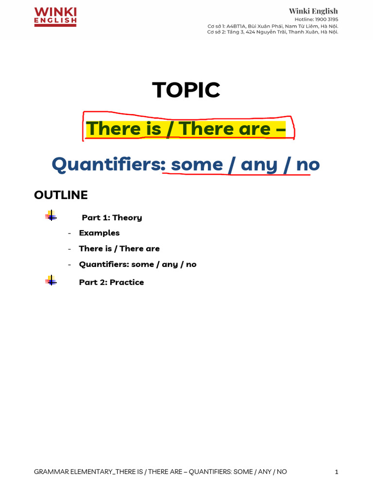 (GE) Lesson 3 - There Is - Are-Quantifiers Some - Any - No. GV | PDF