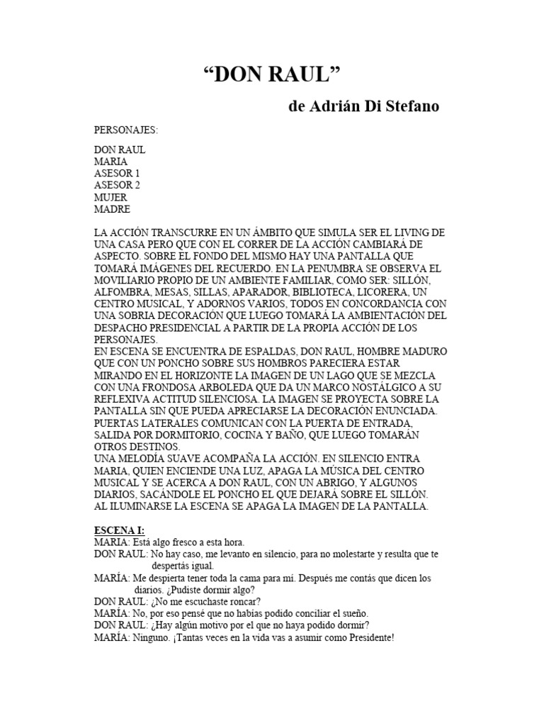 Don-Raul Obra de Teatro Raul Alfonsin | PDF