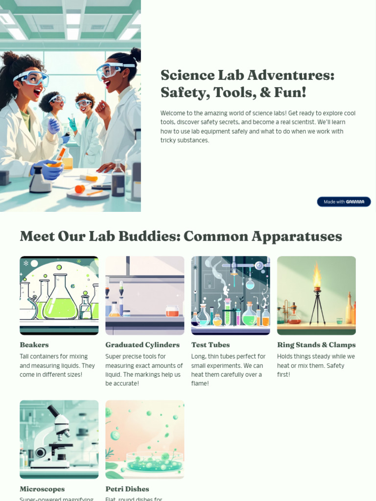 Science Lab Adventures Safety Tools and Fun | PDF