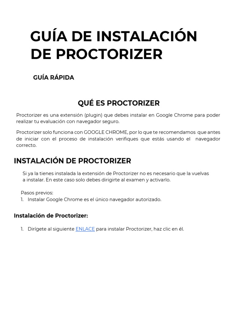 Proctorizer - Extensión | PDF