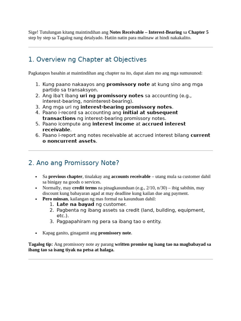 5-Notes Receivable Interest Bearing | PDF | Promissory Note | Interest