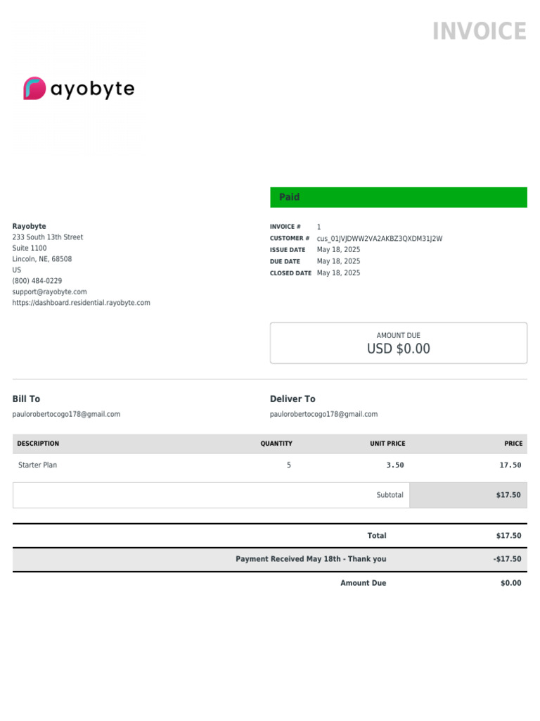Invoice in 01jvjdwx0tkcjnaj0dv45m66wb | PDF