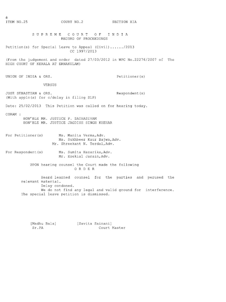 Slp-Jose Sebastian & Ors | PDF