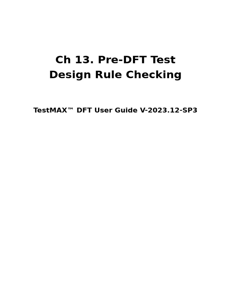 CH 13. Pre-DFT Test Design Rule Checking | PDF