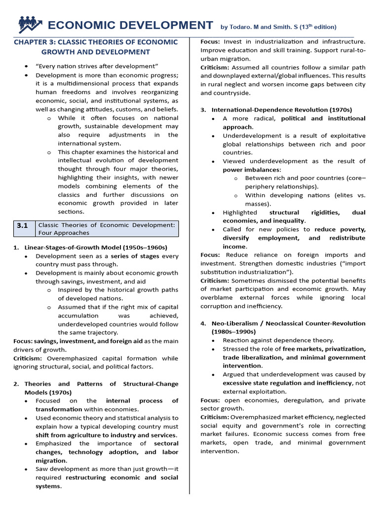 Econdev Chapter 3 Notes | PDF