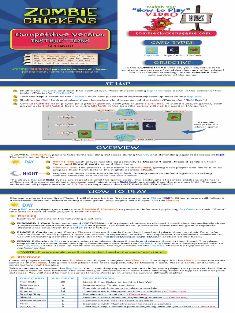 Instructions Zombie Chickens | PDF