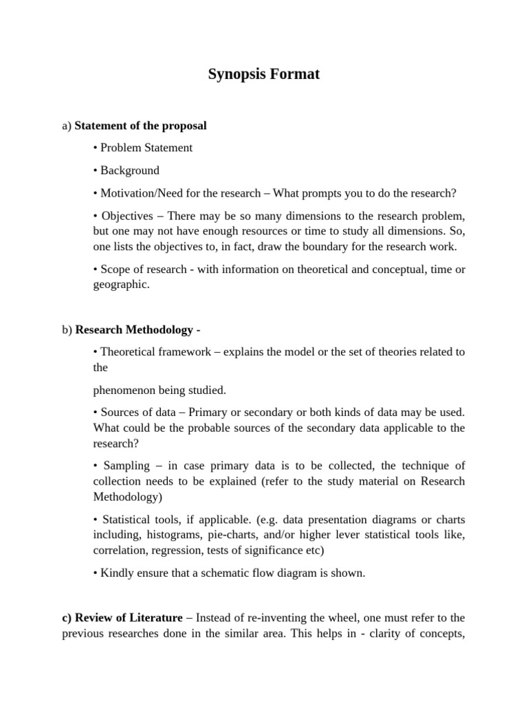 Synopsis Format | PDF | Statistics | Conceptual Model