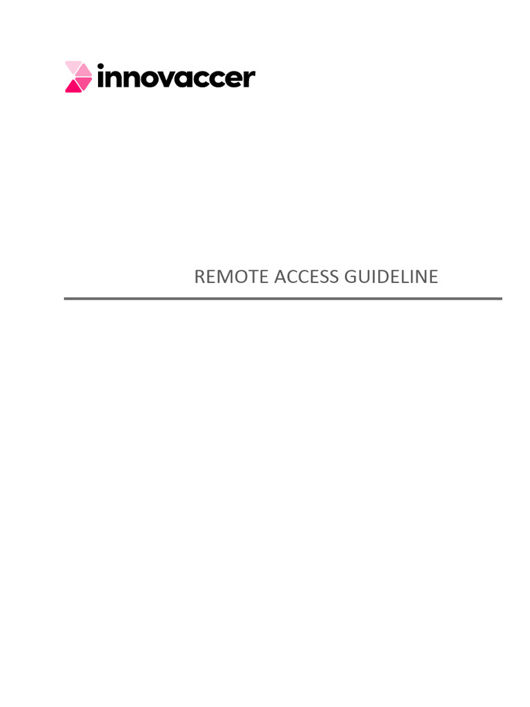 Remote Access Guidelines | PDF | Virtual Private Network | Computer ...
