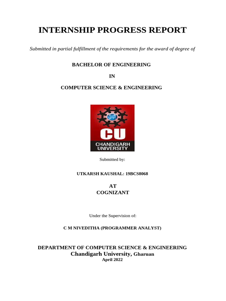Internship Project Report - 19bcs8068 | PDF | Java Script | Web Development