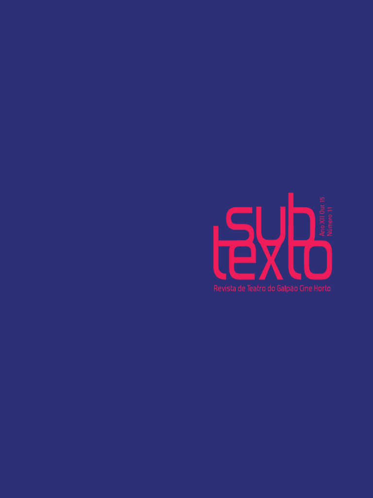 Revista Subtexto Direção Teatral | PDF | Teatro | Ator