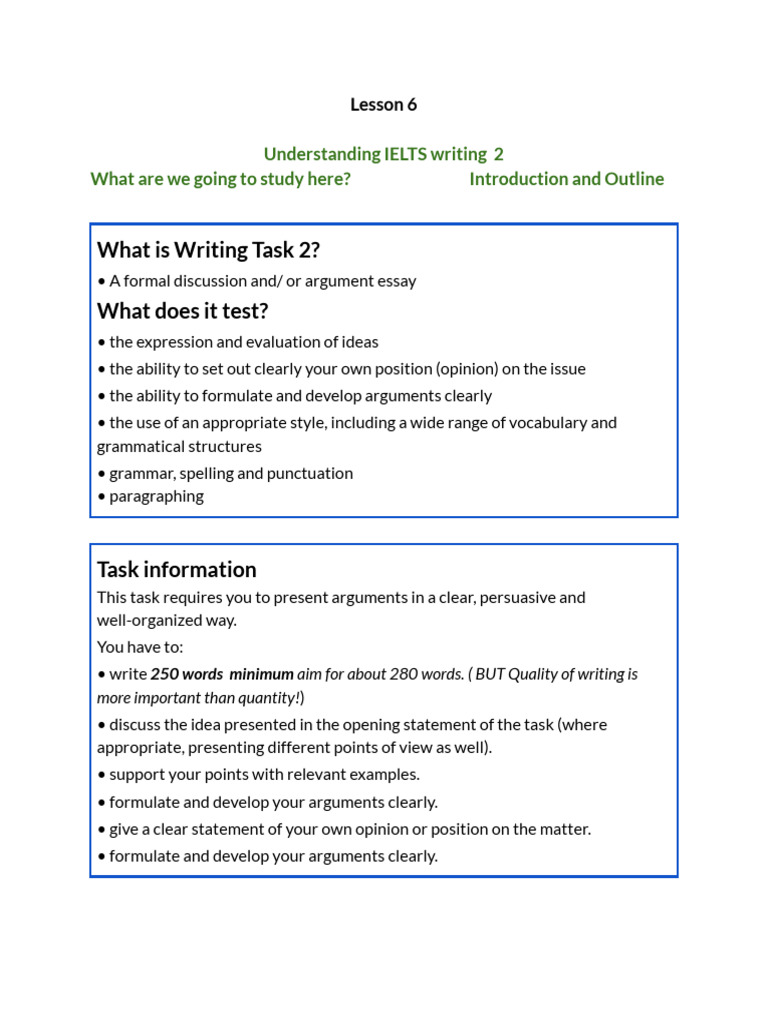 Lesson 6 - Writing 2 Outline | PDF | Reason | Critical Thinking