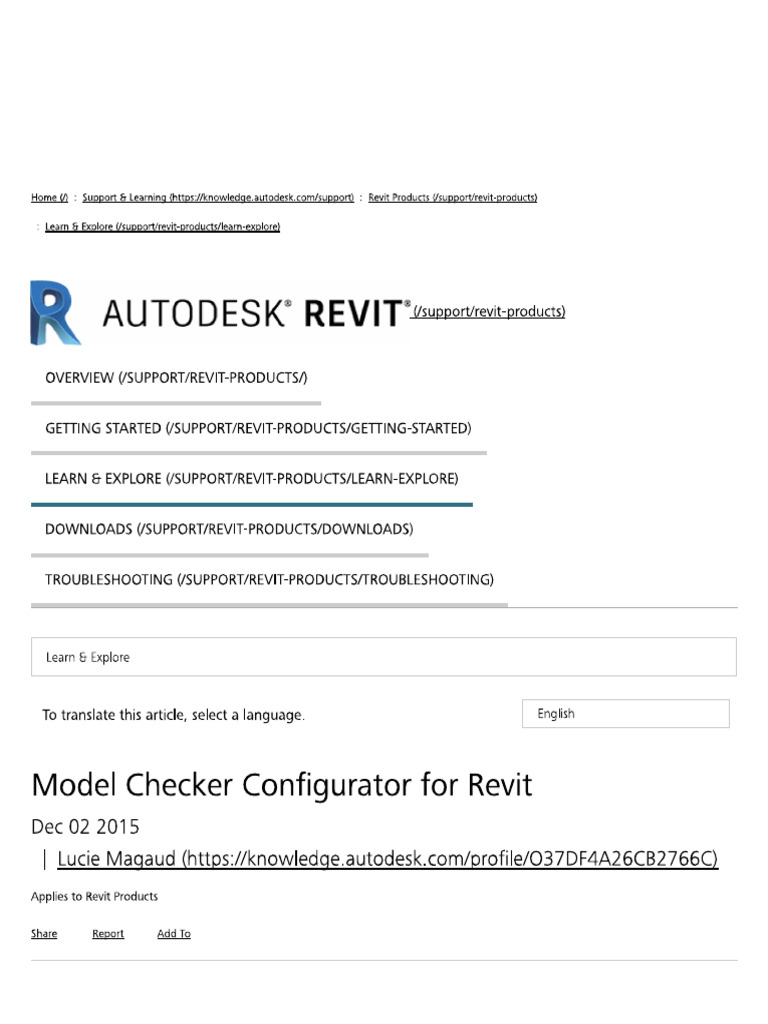 Model Checker Configurator For Revit - ... Products - Autodesk ...