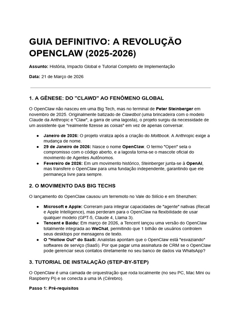 Guia Definitivo A Revolução Open Claw | PDF | Informática | Programas