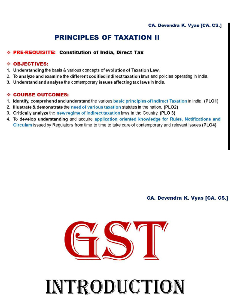 LLB GST Introduction | PDF