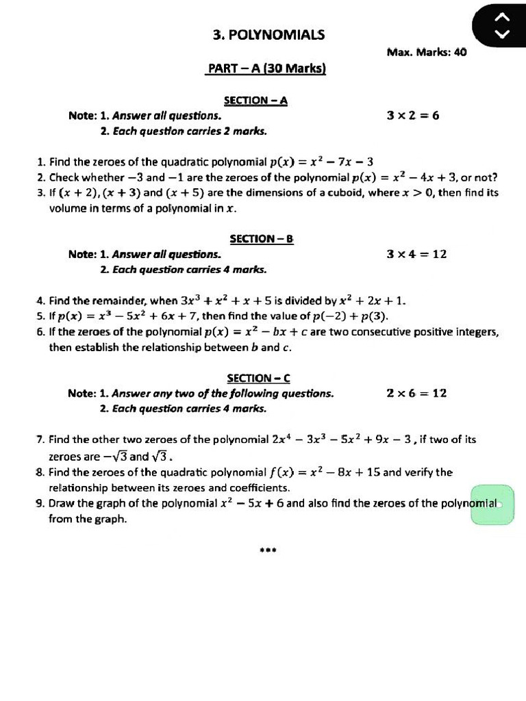 10th Class Maths Papers | PDF