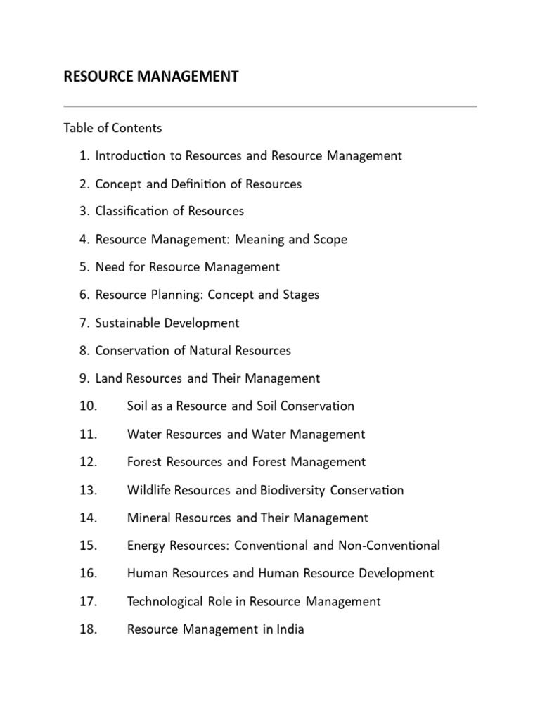 Resource Management | PDF