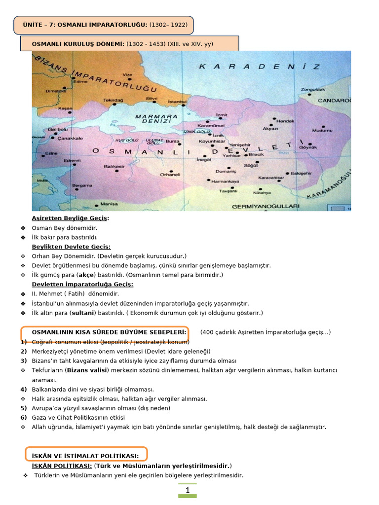 Tyt Sayısal Osmanlı Tarihi | PDF
