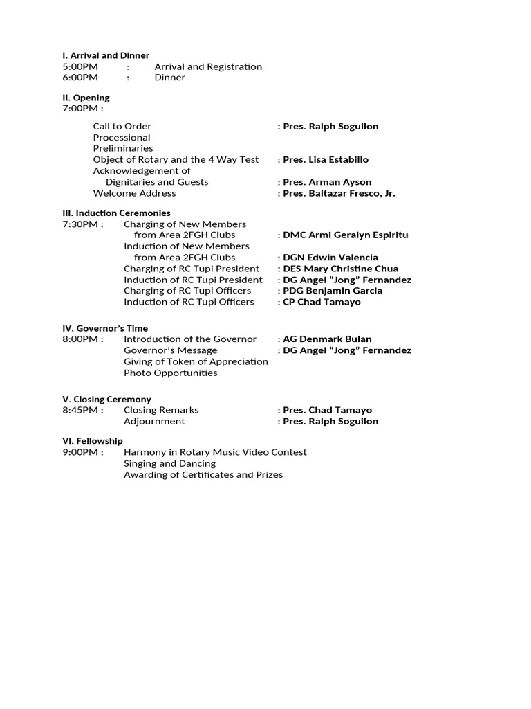 GOVs Night Program | PDF