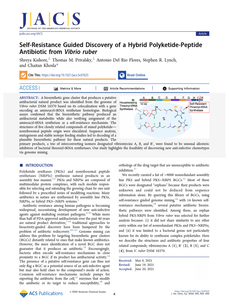 2025 JACS Self-Resistance Guided Discovery | PDF