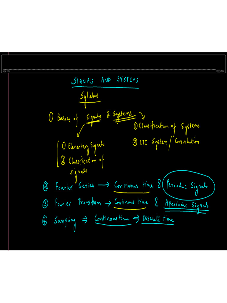 Signals Lecture Notes | PDF