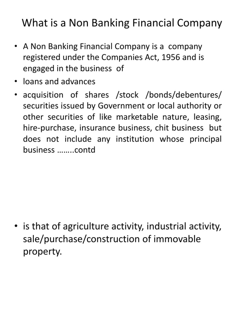 Understanding Non-Banking Financial Companies | PDF | Non Bank ...