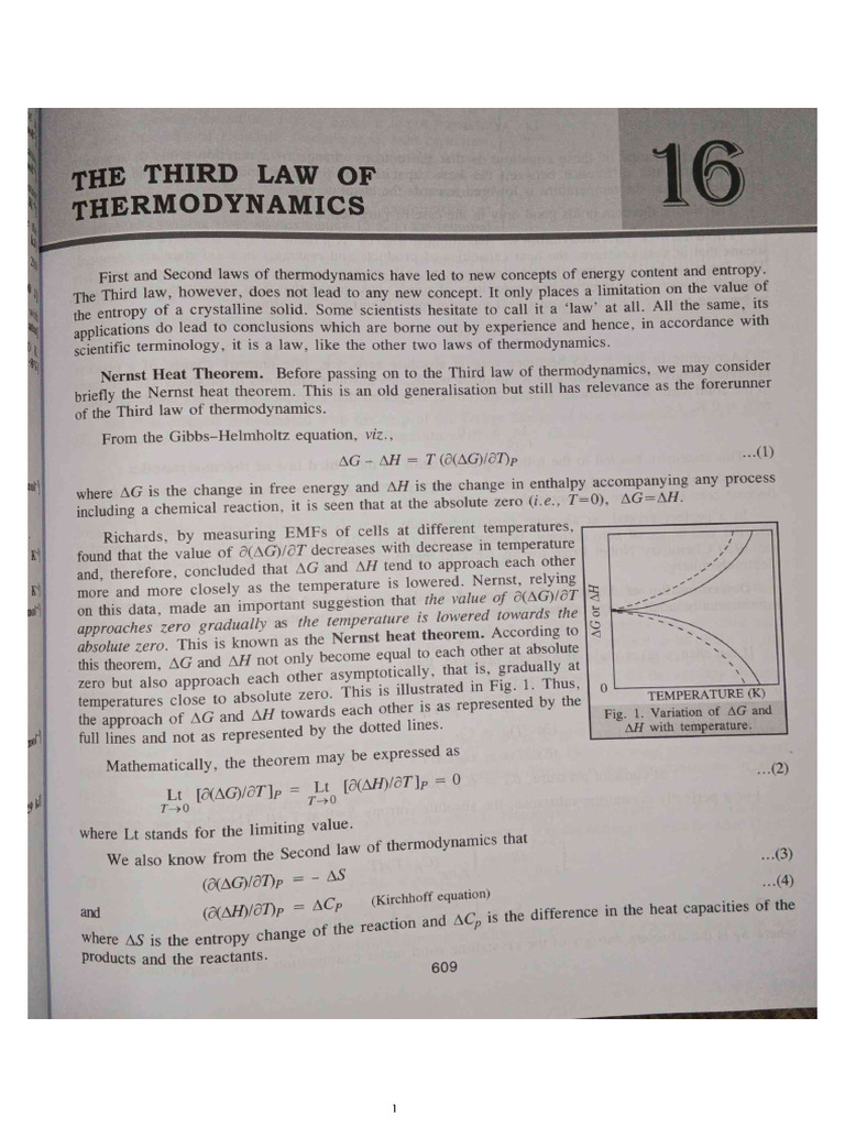 Third Law of Thermodynamics | PDF