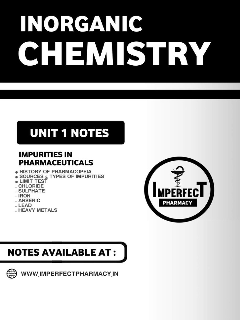 UNIT 1 Pharmaceutical Inorganic Chemistry I Imperfect Pharmacy - PDF ...