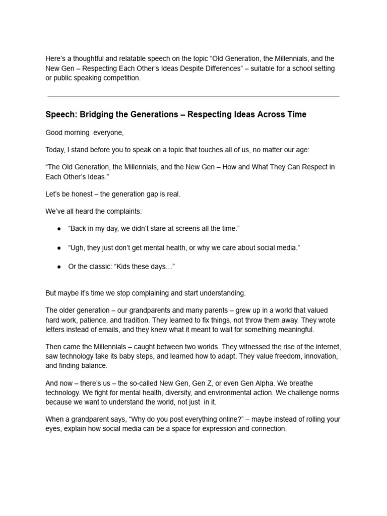 Script For Speech | PDF