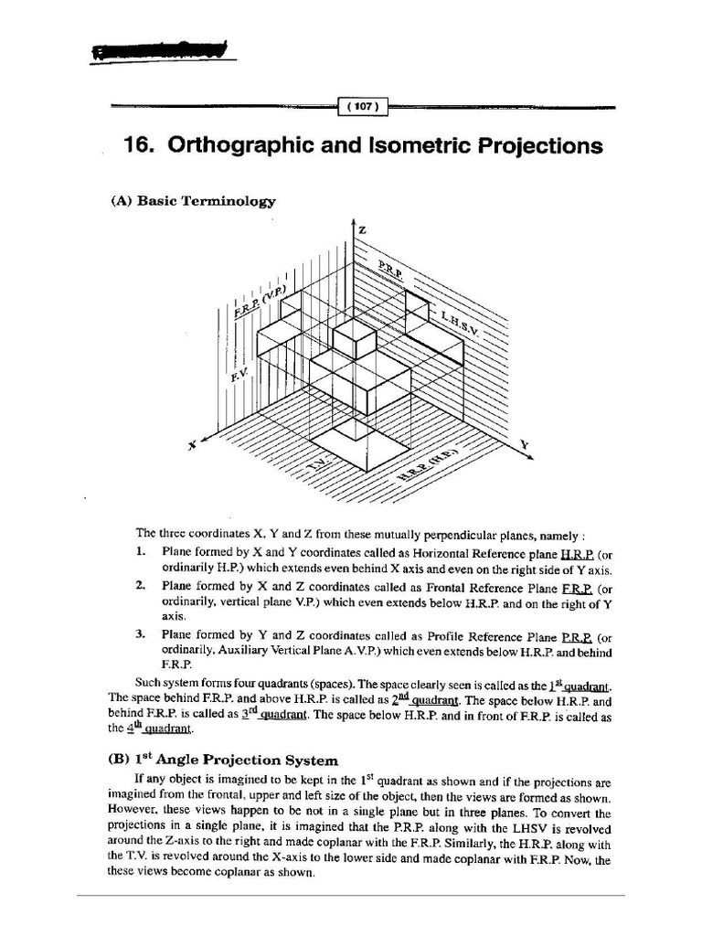 16 Orthographic and Isometric Projections | PDF