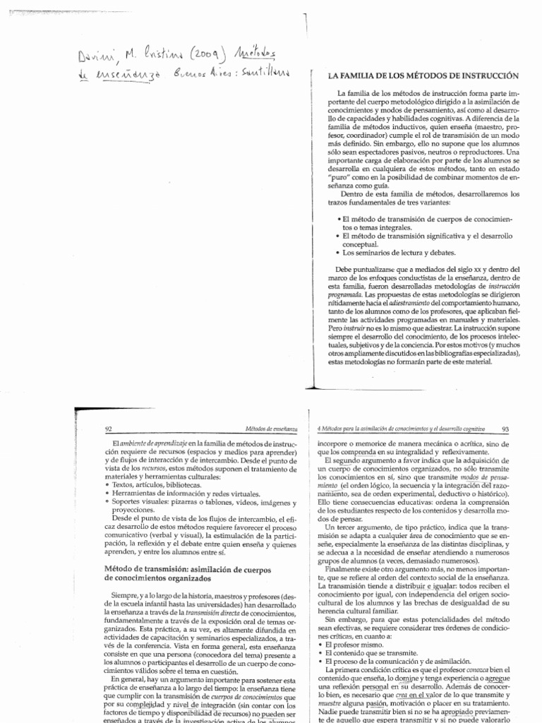 Davini Metodos | PDF | Maestros | Inteligencia